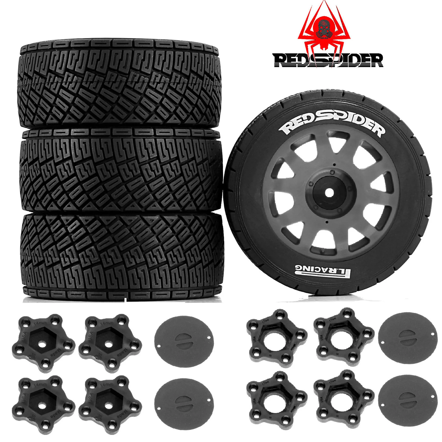 4 قطعة/المجموعة 100 مللي متر الإطارات 14/17 مللي متر الإطارات محور عجلات ل TRAXXAS KM FS KKPIT ARRMA كيوشو ZD 1/7 1/8 1/10 RC رالي سيارة #1