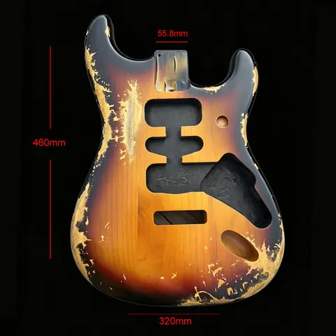 Handmade Heavy Relic ST Electric Guitar Body Nitro Finish Sunburst Alder Wood DIY HSH Pickups Cavities No Guitar Parts Body Only