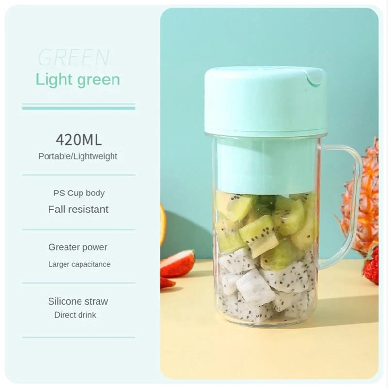 Minilicuadora eléctrica portátil con pajita, extractor de frutas, máquina multifunción para hacer zumo