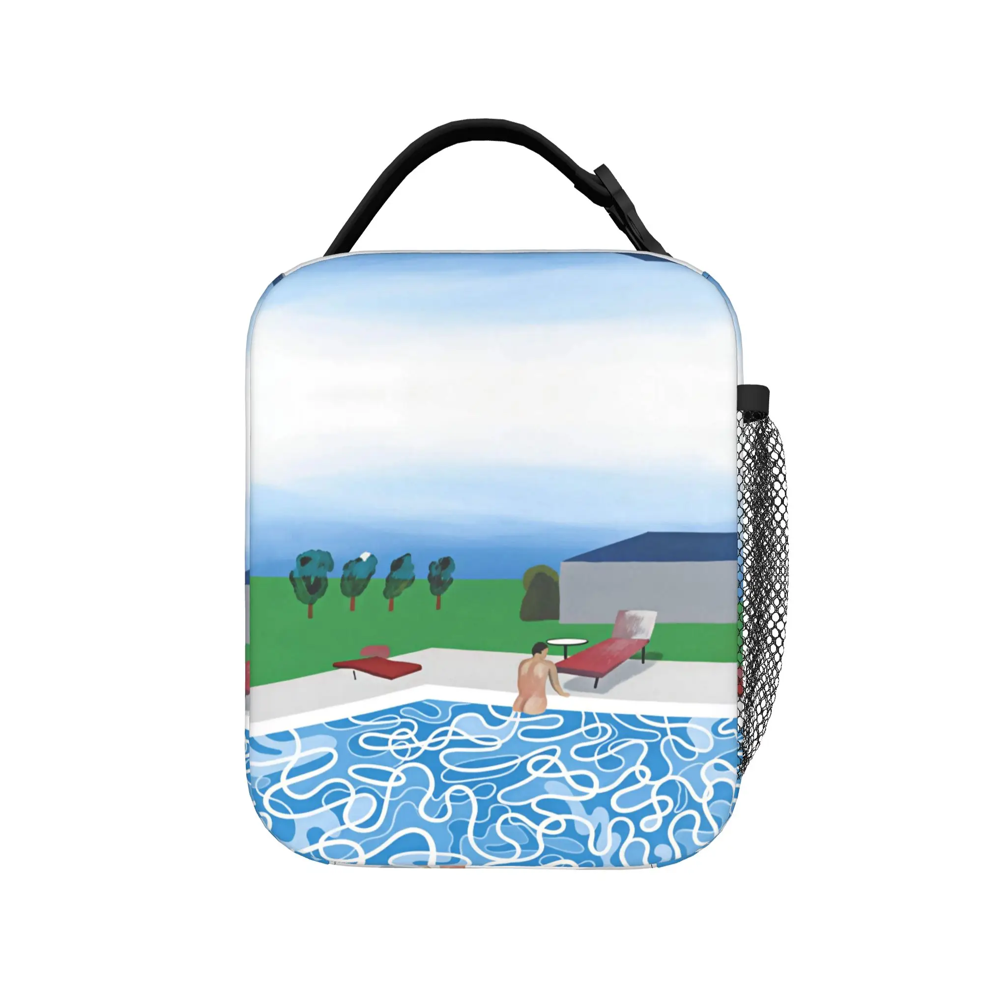 David Hockney Art   Swimming Ketok Bokonge Poster Lunch Bag  Leisure Lunch Box Office Portable Thermal Lunch Bags Cooler Bag