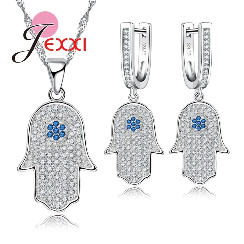 

Christmas Bell Style Jewelry Set For Christmas Gift 925 Sterling Silver And Clear White Rhinestone Earrings And Necklace