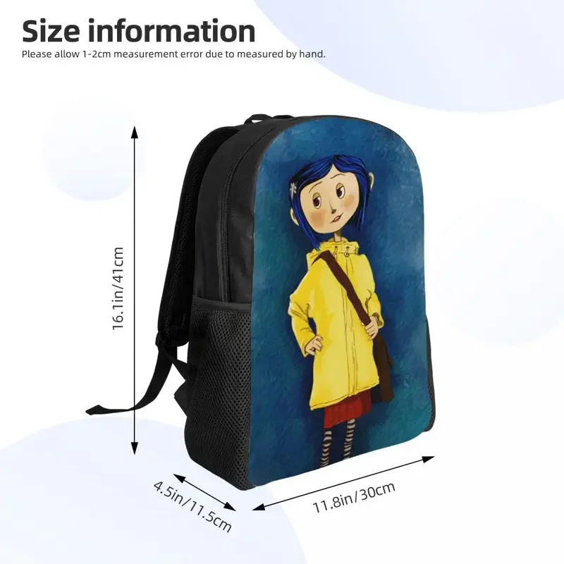 Mochila Coraline personalizada para hombres y mujeres, bolsa básica para computadora portátil, mochilas para estudiantes universitarios, película escalofriante, otras madres