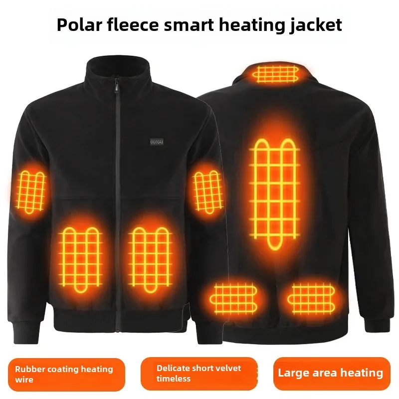 Cross-Border Intelligent Thermal Coat 8-Region Constant Temperature USB Shake-Fleece Jacket Electric Heating Warm Cotton Outdoor