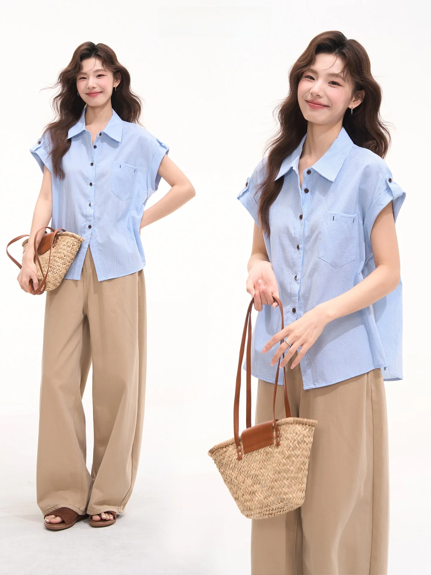 

Heme Summer Women's Shirt Gentle Half-Ounce Multi-Purpose Linen Short-Sleeve Top Elegant Simple Style Loose Fit