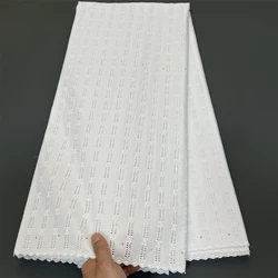 Latest 2025 African Nigerian High-Quality Guipure Embroidery Dress Fabric Sequins Tulle Lace Cotton 5 Yards hz1328