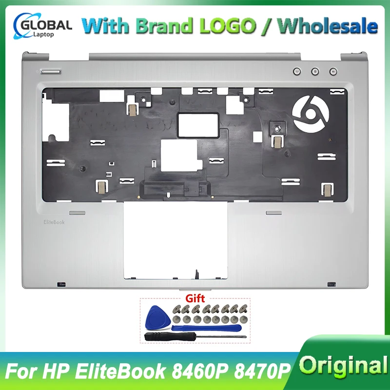 

New for HP EliteBook 8460P 8470P Laptop Case Notebook Palmrest Upper Cover Topcase Replacement Housing Silver Gray 686964-001