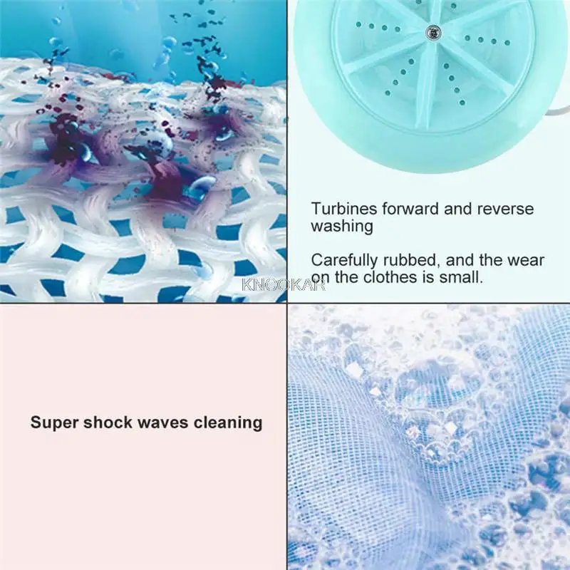 غسالة غسيل سطح المكتب المحمولة الصغيرة بالطاقة 18 وات غسالة الملابس بالموجات فوق الصوتية توربينات مصممة لتنظيف المياه الحلزونية 8 لتر