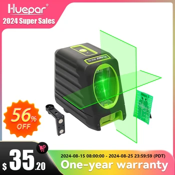 Huepar Self Leveling Vertical and Horizontal Lasers Green Beam Cross Line Laser Level 150 Degree 510nm Nivel Laser for Outdoor Use