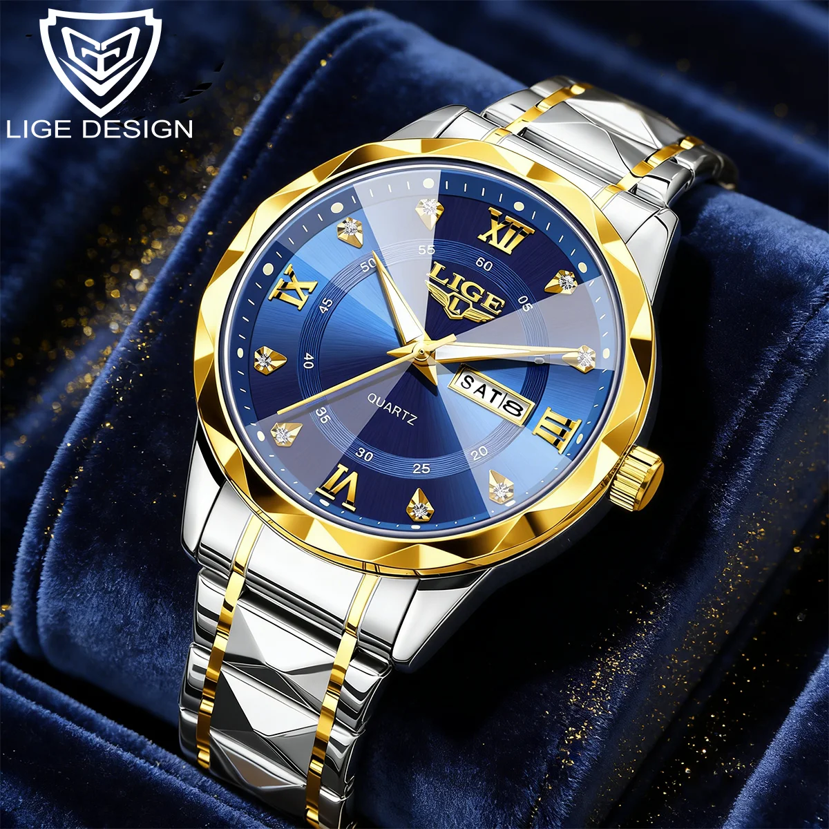 

LIGE 2026 Brand Luxury Man Wristwatch Waterproof Luminous Date Week Men Watches Stainless Steel Quartz Men's Watch Male reloj