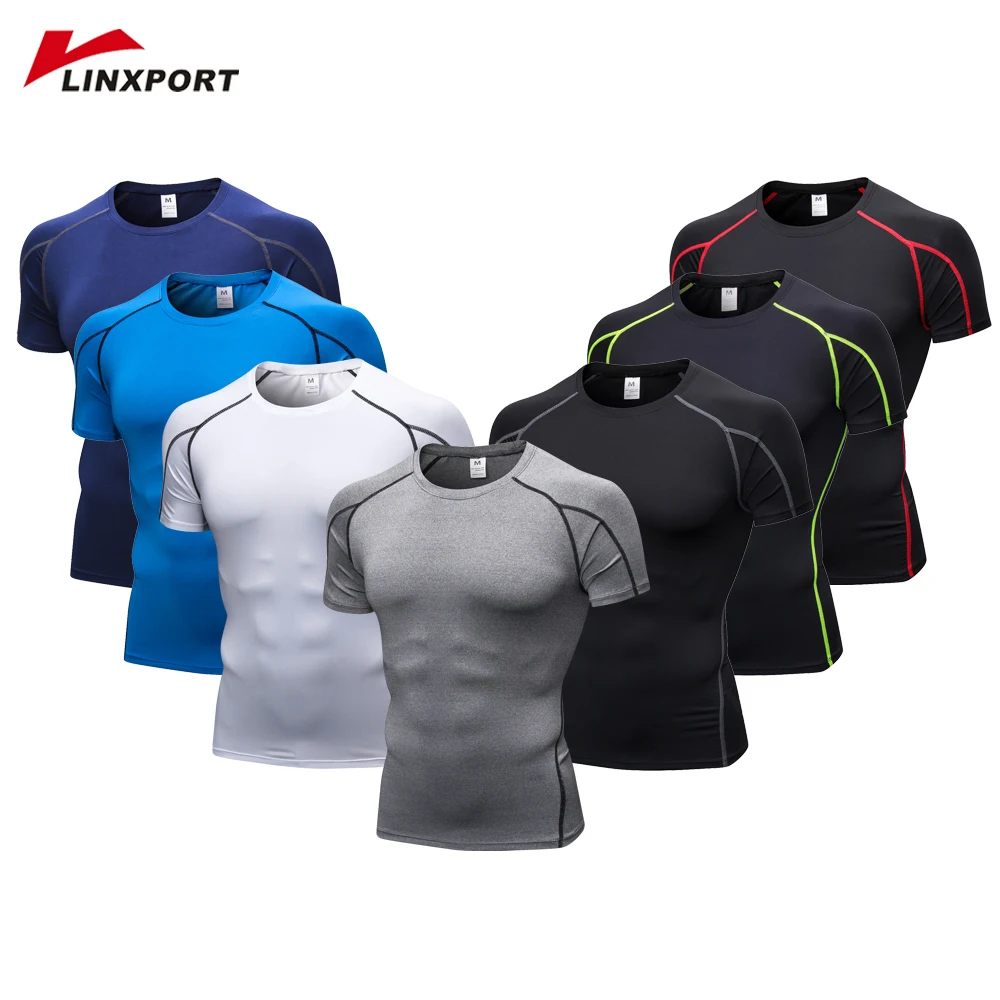 

Men's Training Sportswear Quick Dry Clothing Fitness Jerseys Marathon Tracksuits Short Sleeve Undershirt Male Running Tshirts