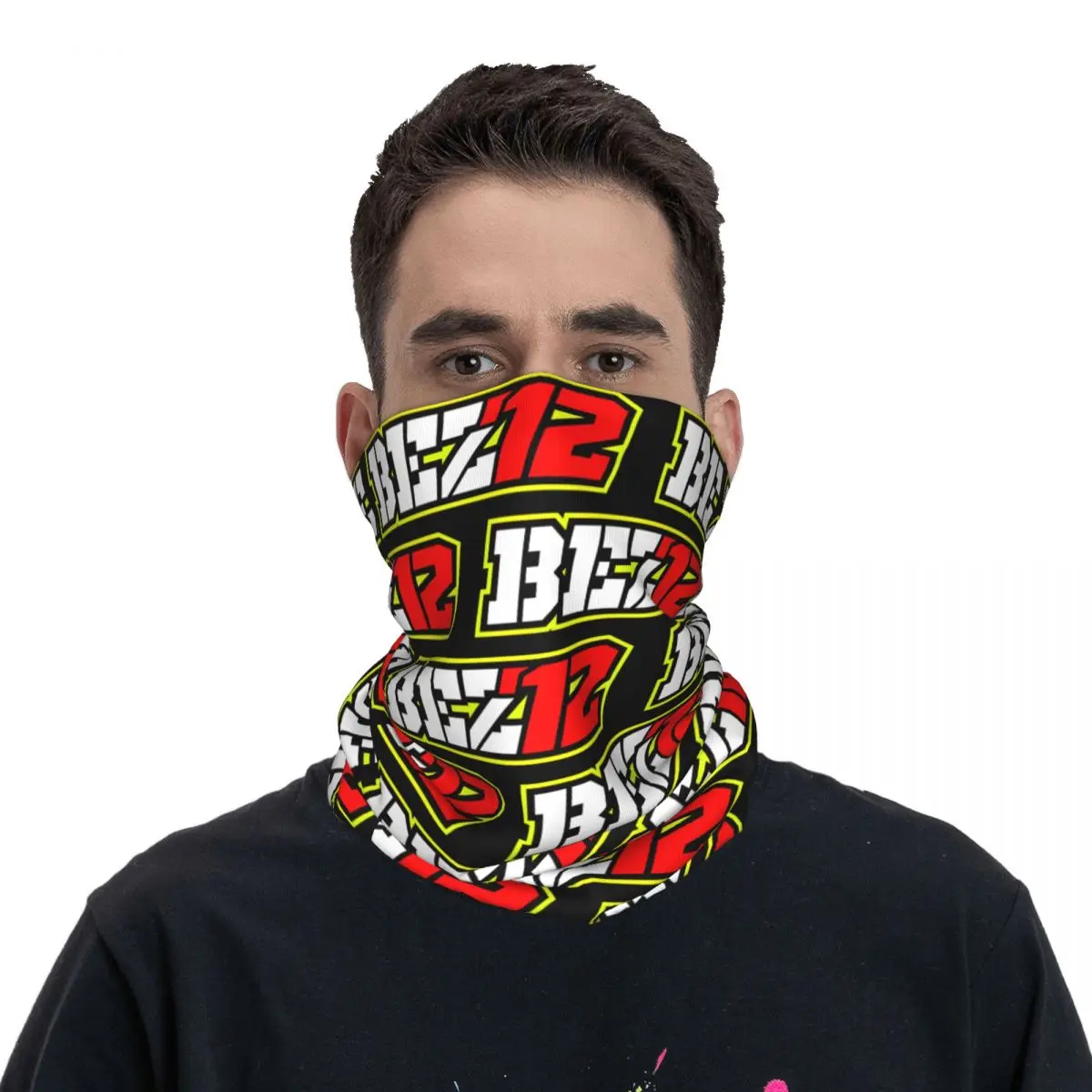 Sleek And Shiny Marco Bezzecchi 72 Bandana Neck Cover Printed Motocross Wrap Scarf Multi-use Cycling Riding Unisex Adult Winter