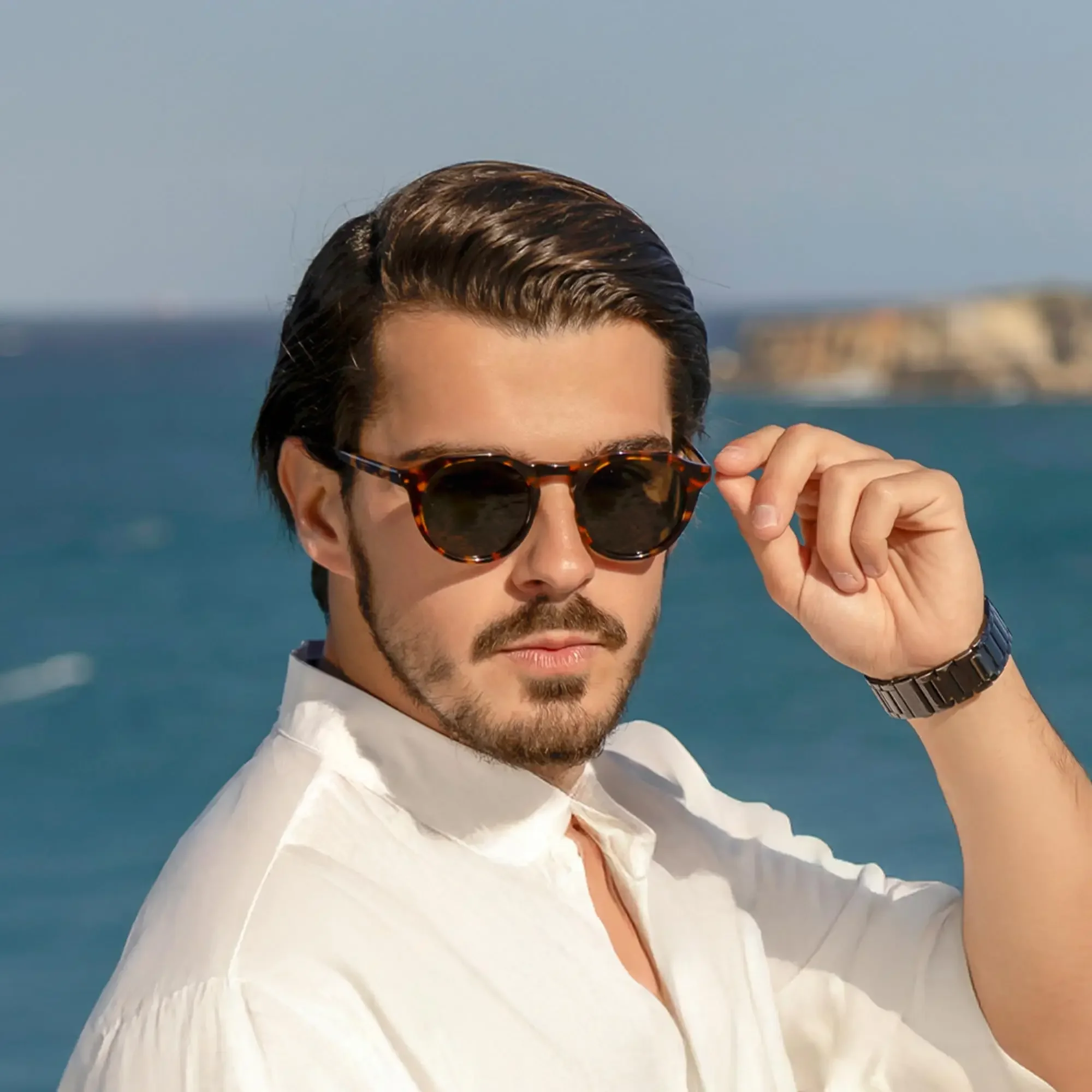 BLUEMOKY Sonnenbrille, polarisiert, rund, Vintage-Stil, Acetat, für Herren und Damen, UV400-Schutz, Premium, beliebter Trend