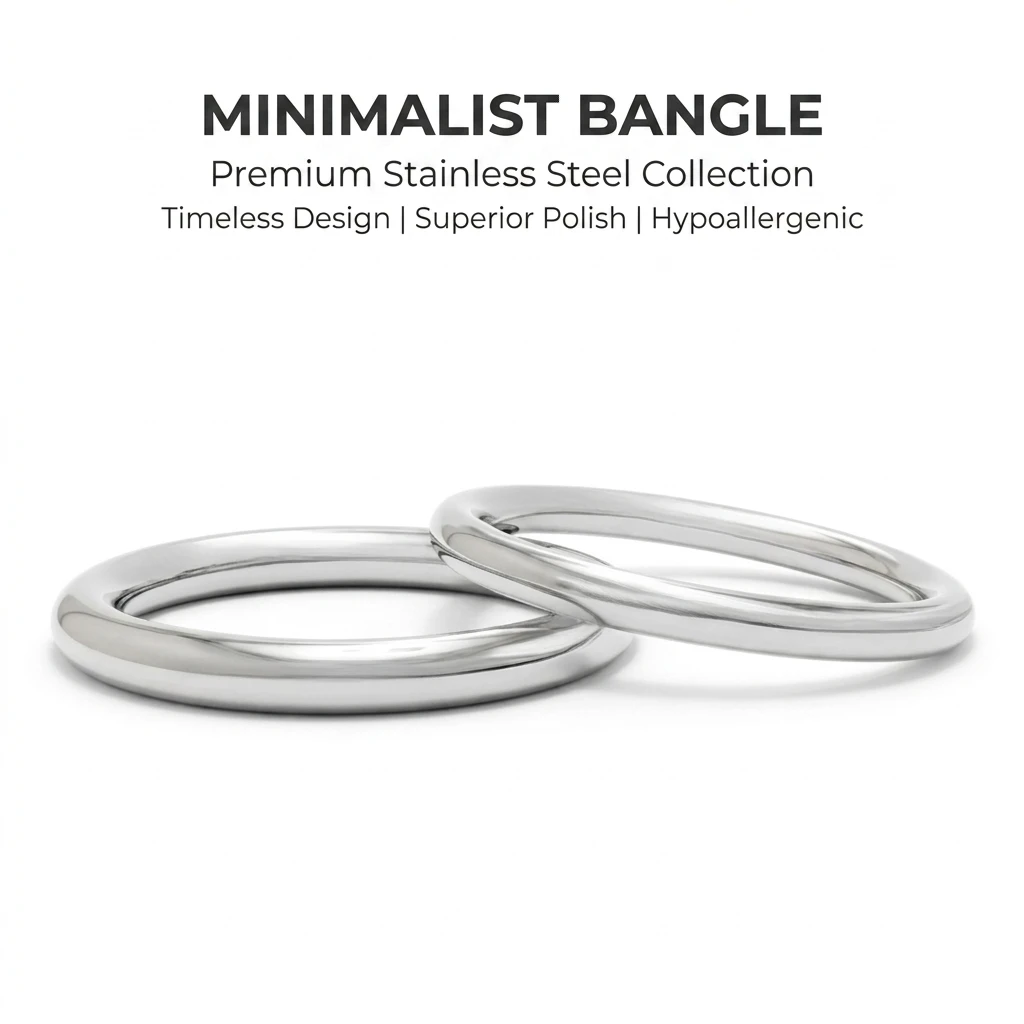 Silberfarbener Runder Ring-Armreif, Edelstahl Mehrschichtiges Armband für Frauen, Modeschmuck Geschenk 8/10mm