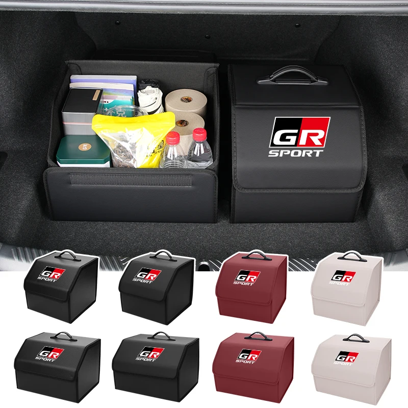 Car Trunk Storage Box Organizer Stowing Tidying Container Bag For Toyota GR GAZOO RACING Prado Yaris Hilux Corolla Prius Auris