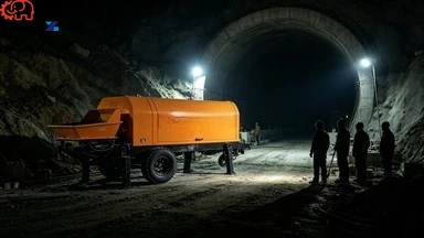 Pompes à béton haute pression à moteur diesel, remorque à ciment, productivité 8 m³/h, portée verticale 25 m, portée horizontale 60 m, transport court
