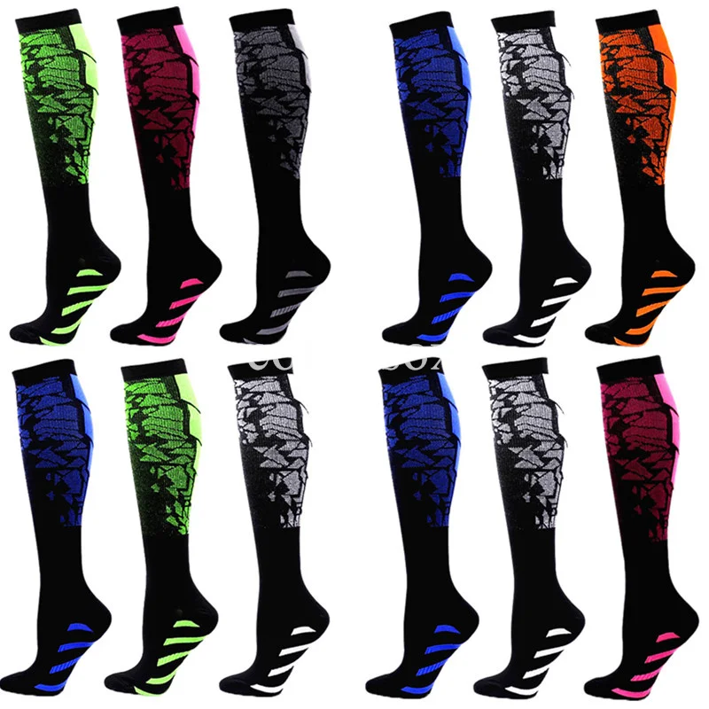 

3 Pairs Pack Compression Socks Graduated Crossfit Training Running Recovery Cycling Travel Socks Men Women Running Sports Socks