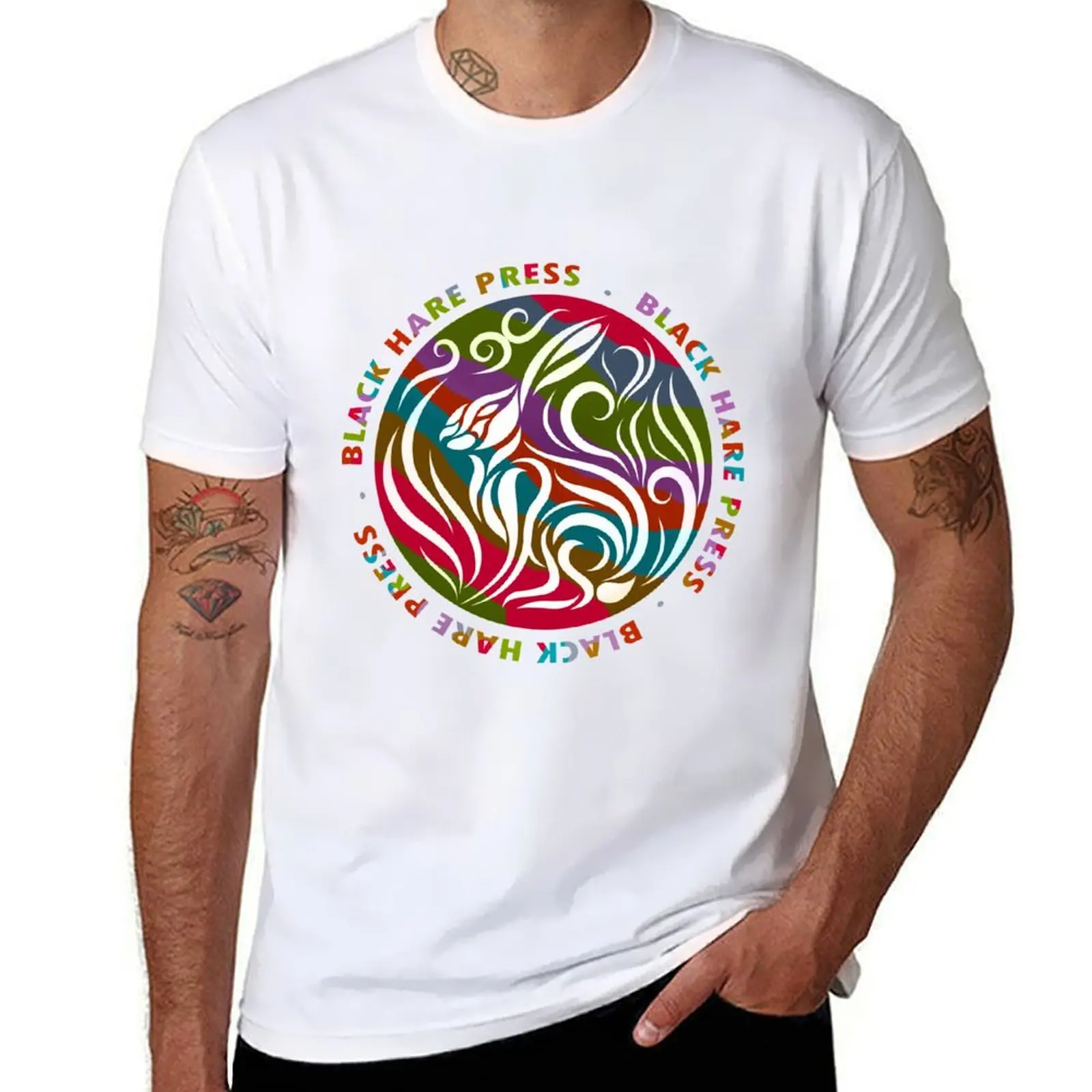 

Black Hare Press Coloured Logo T-Shirt t shirts for man slim fit man t shirt heavy cotton T-Shirt