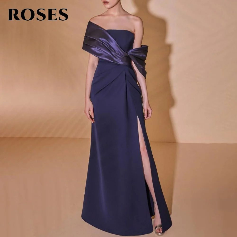 

ROSES Фиолетовые платья для выпускного вечера с разрезом на одно плечо Вечернее платье Trumpet فساتين السهرة Атласное вечернее платье по индивидуальному заказу