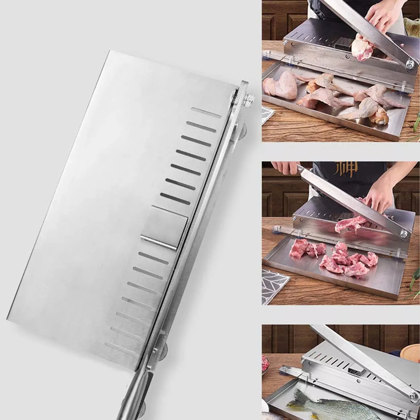 Multifunctional Stainless Steel Manual Meat Cutter Vegetable Cutter Non-slip Foot Pad Household Kitchen Food Processing