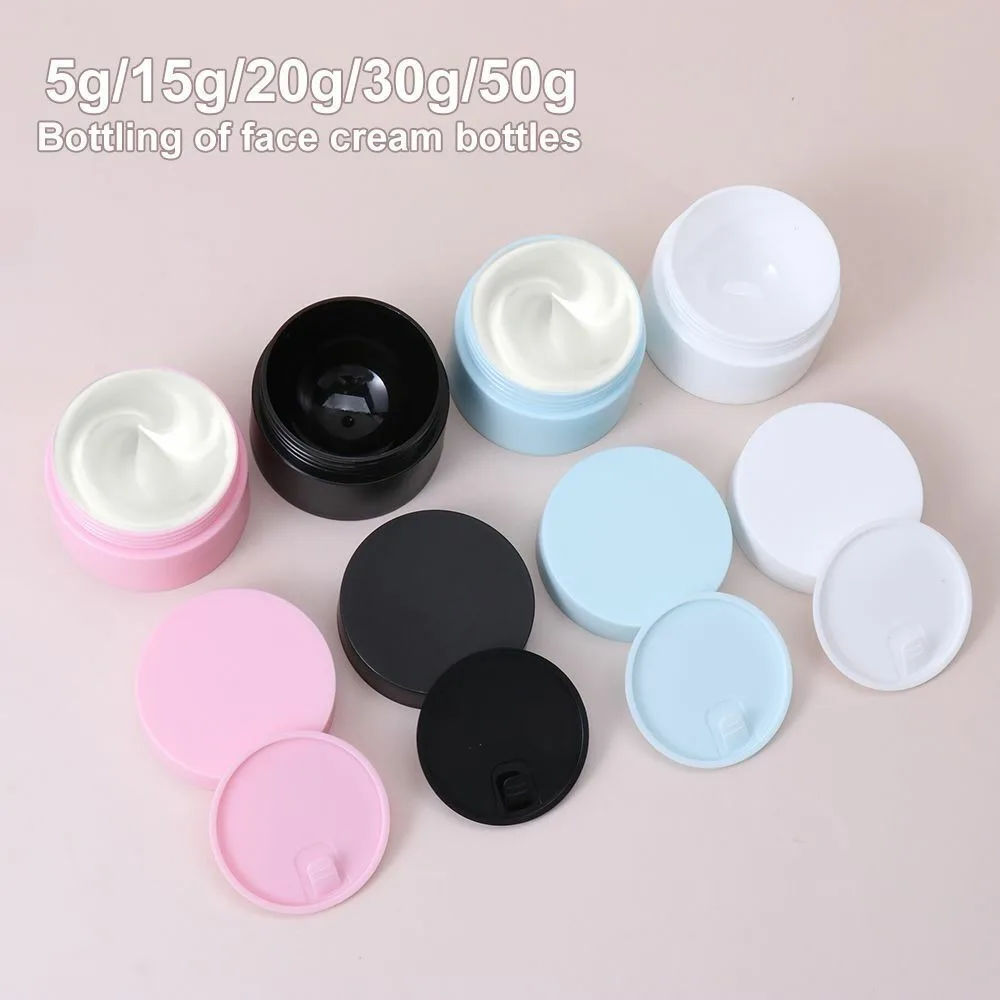 10pcs 5g 15g 20g 30g 50g Refillable Travel Face Cream Jar Cosmetic Box Plastic Tight Empty Container Sample Bottles Makeup Tools