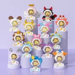 Bloques de construcción de astronauta de 12 constelaciones, modelo de piscis capricornio sagitario, Mini ladrillo Libra, juguetes para regalo