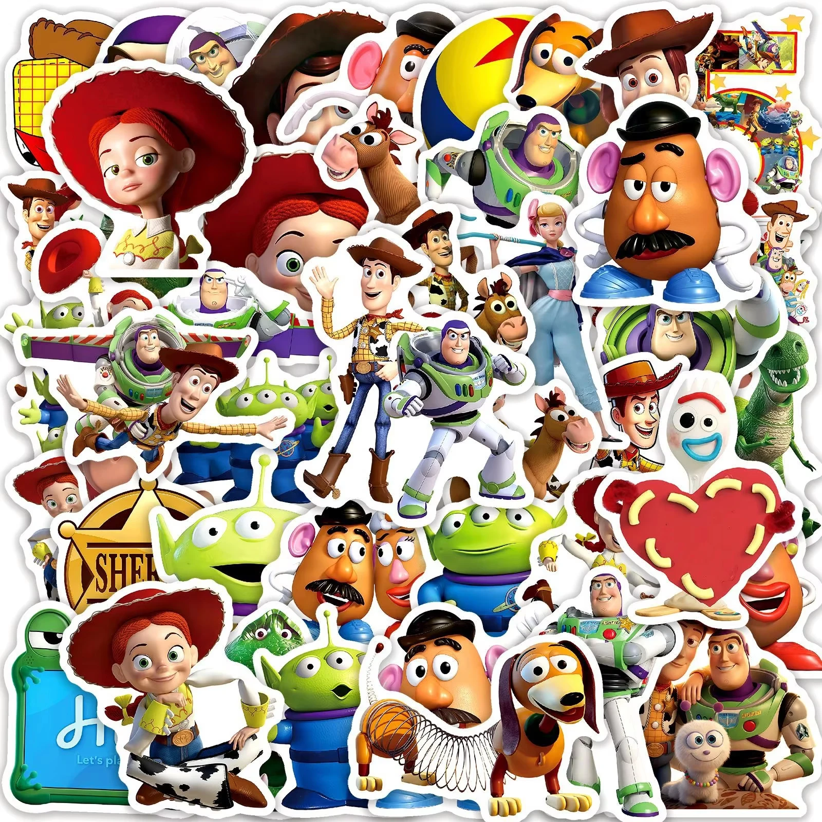 50PCS Cartoon Disney Toy Story Graffiti Stickers Exquisite Decoration Sticker for Phone Computer Notebook Stationery DIY Toys view 2