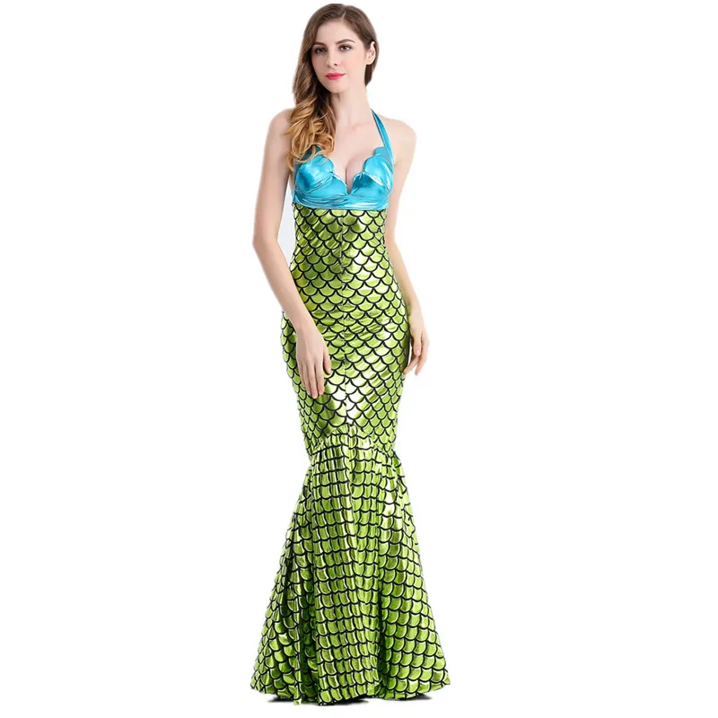 Volwassen Zeemeermin Kostuum Prestaties Dr Halloween Sexy Zeemeermin Prinses Rok Stage Performance Kleding Photoaphy Outfit