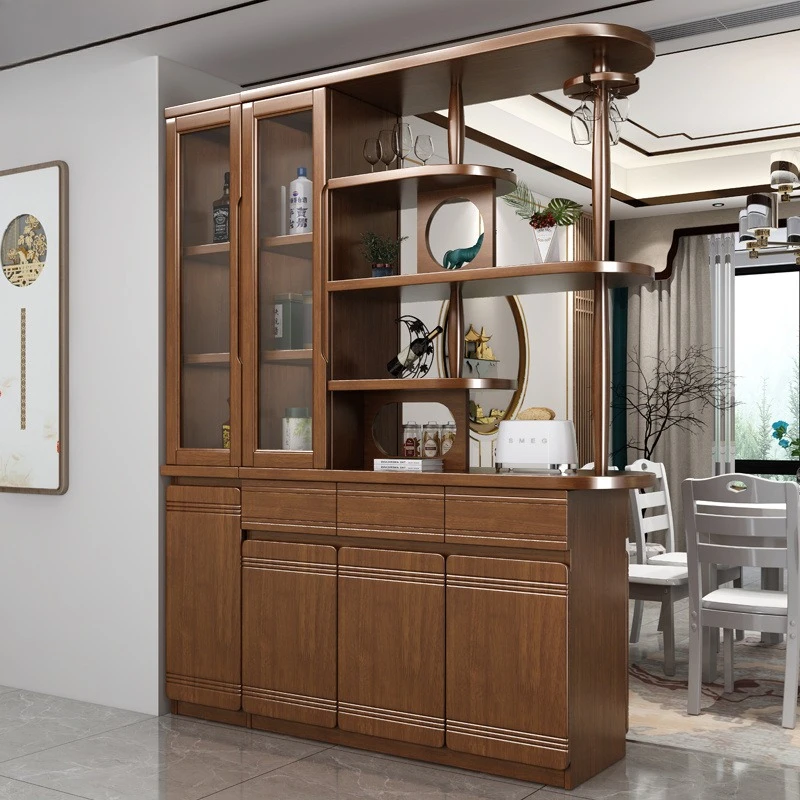 

Chinese solid wood partition cabinet wine modern living room porch cabinet shoe room home screen
