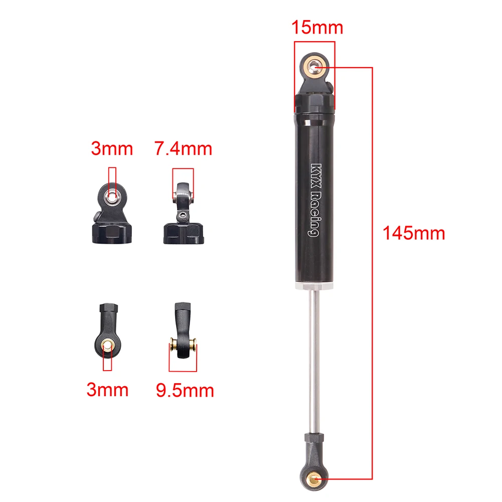 Amortiguador trasero delantero de aluminio KYX Racing, piezas mejoradas, accesorios para coche trepador de control remoto Axial AXP8 Gilamon 1/8