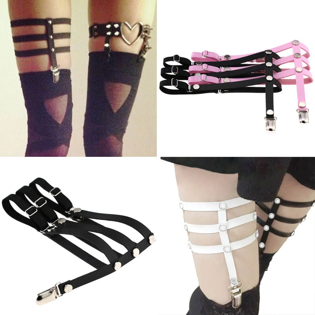 Rock and roll Animation Harajuku Punk Gothic Night club Individuality Elastic force Rivet Cortex Three rows Thigh ring Garters