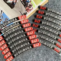 1set/8pcs 3D Gel Yoshimura Reflective Motorcycle Stickers Car Wheel Hub Rim Strip Decor Decals for 16 17 18 21 Inch Tire