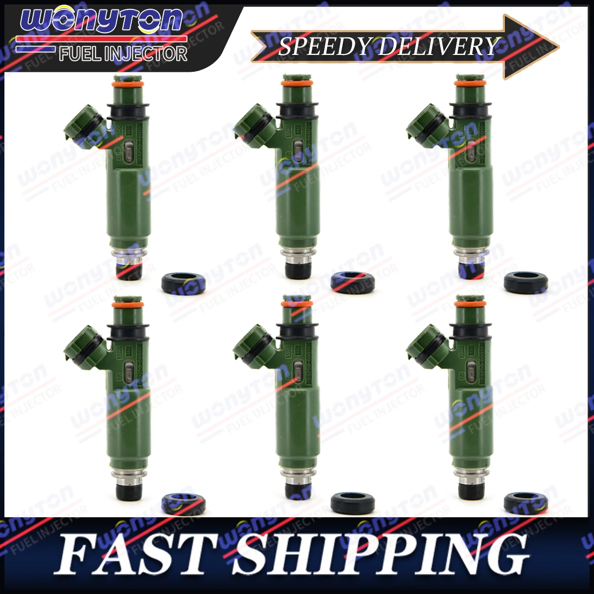 6PCS Fuel Injectors for 93-07 Land Cruiser Toyota 95-97 LX450 Lexus 23250-66010