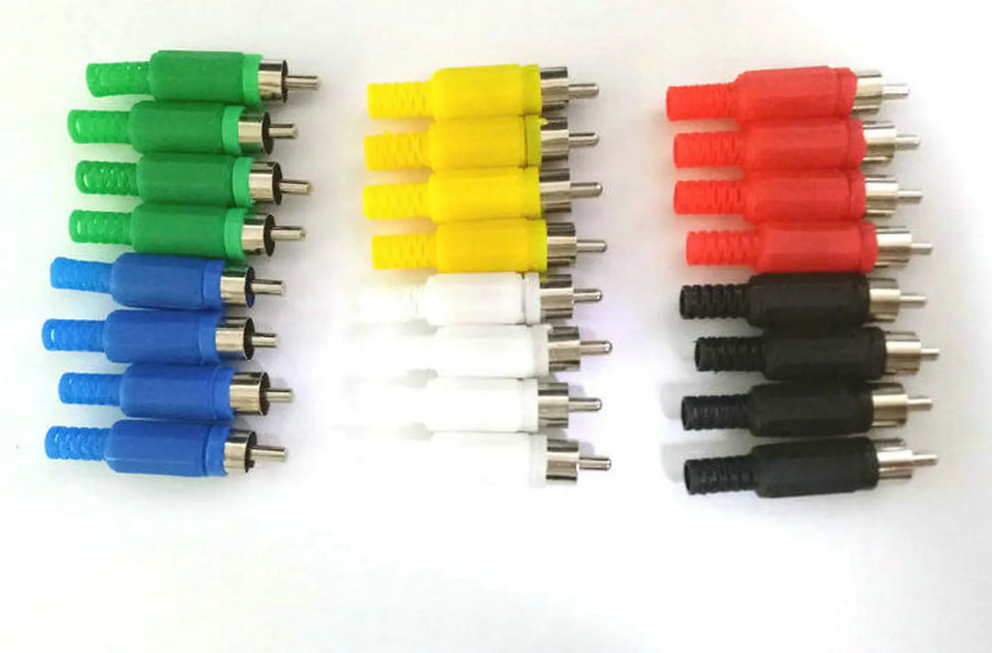 24pcs 6 color RCA Plug Solder Type Audio Cable Connector