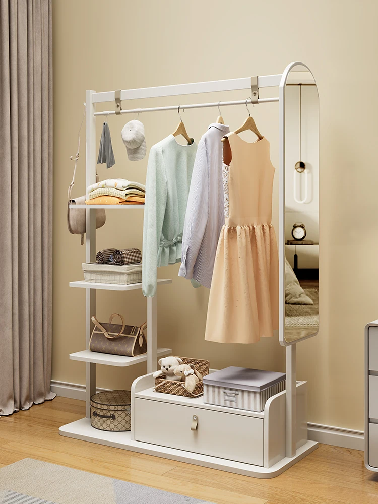 Full-length mirror hanger integrated household bedroom multi-functional multi-layer coat rack