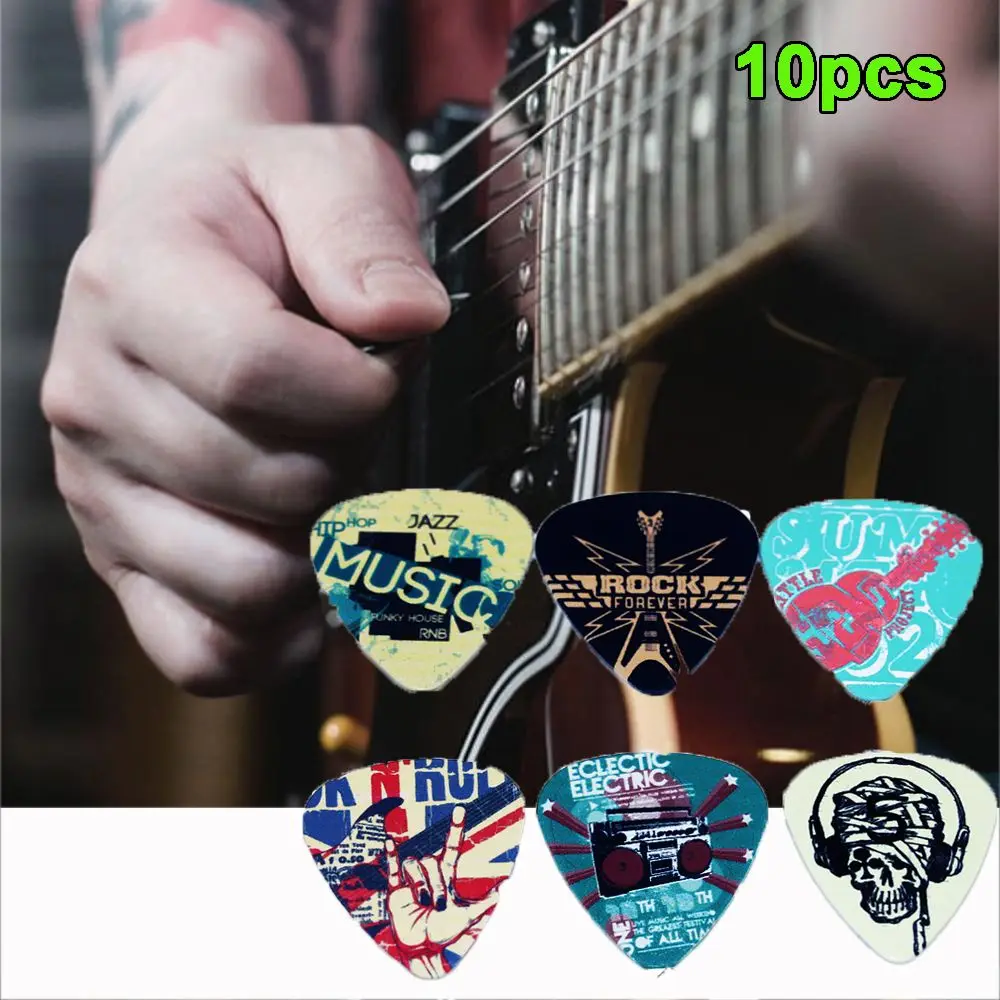 

Mixed 10pcs Electric Acoustic 0.71mm Mediator Guitar Picks Plectrums Shrapnel Celluloid