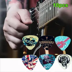 Conjunto de 10 peças mistas de 0,71mm, para guitarra elétrica, acústico, picaretas, picaretas, celulóide