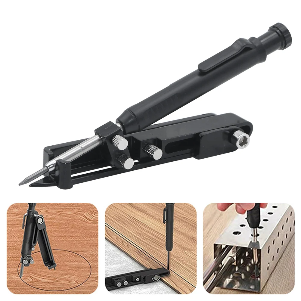 DIY Woodworking Contour Gauge Scribe Compass Tool Metal Multi-function Profile Scribing Ruler Scribing Tool Adjustable
