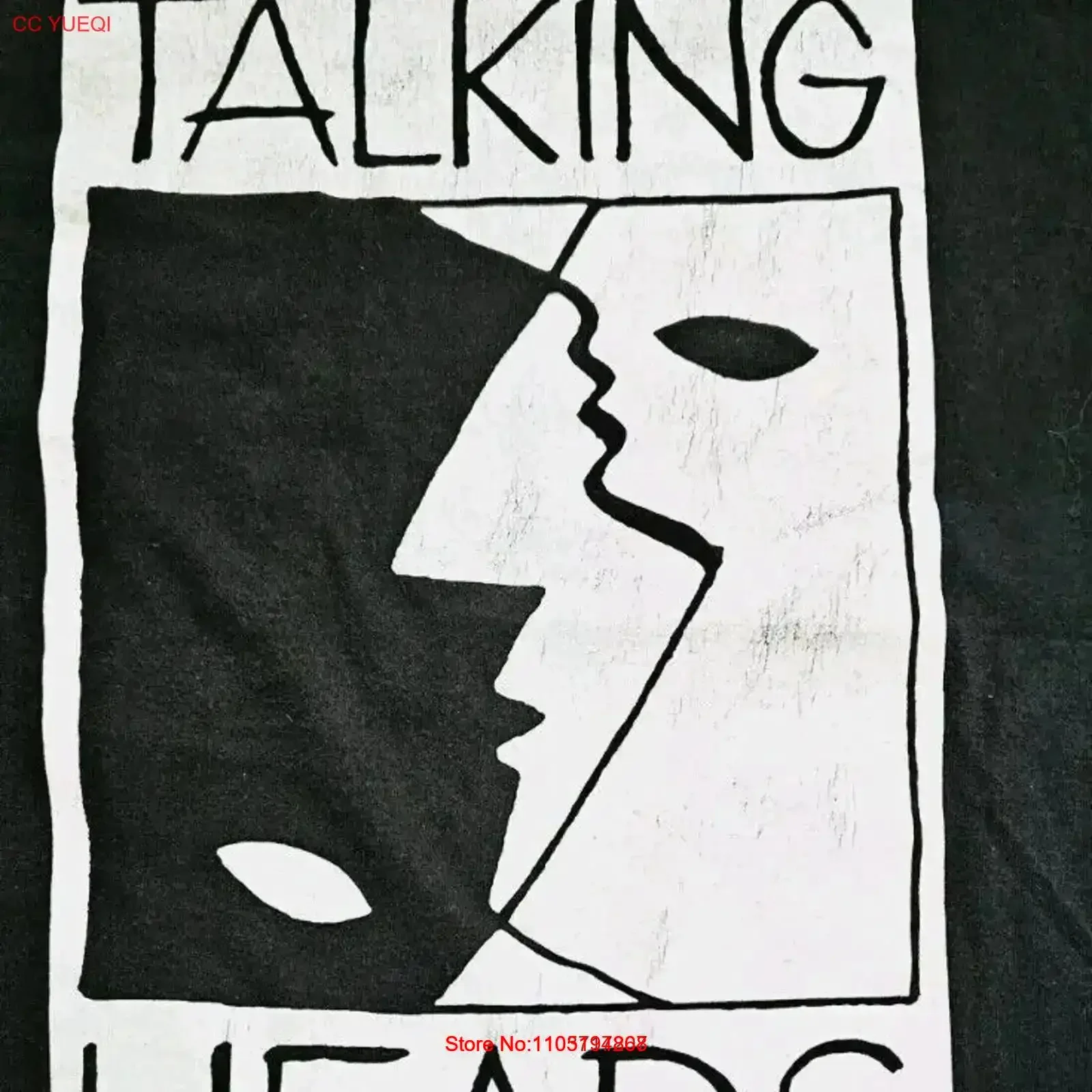 تي شيرت عتيق 80s Talking Heads vs Television Promo UK Broadcast تي شيرت David Byrne L ملابس عصرية ناعمة مغسولة عتيقة #1