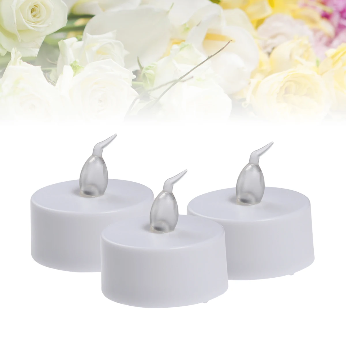 

48pcs Realistic and Bright Flameless LED Tea Lights Operated Plastic Candles for Birthday Festival Celebration (Yellow F