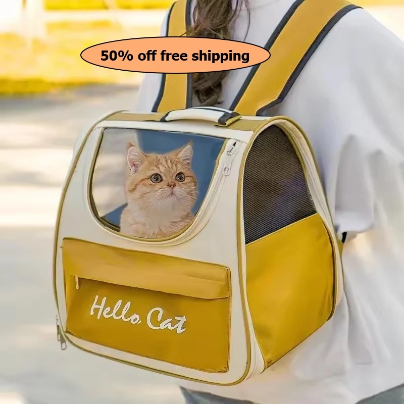 

Portable Pet Carrier Backpack for Cat and Small Dog, Travel Outdoor Breathable Safe and Comfortable for Daily Use Free shipping
