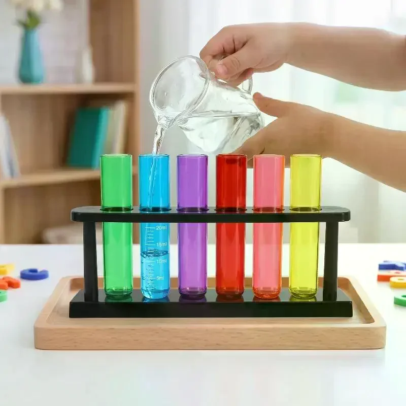1 Set Hands On Learning Science Teaching Lab Storage Tubes Clear Plastic Test Tubes Lightweight Portable Safe For Childrens