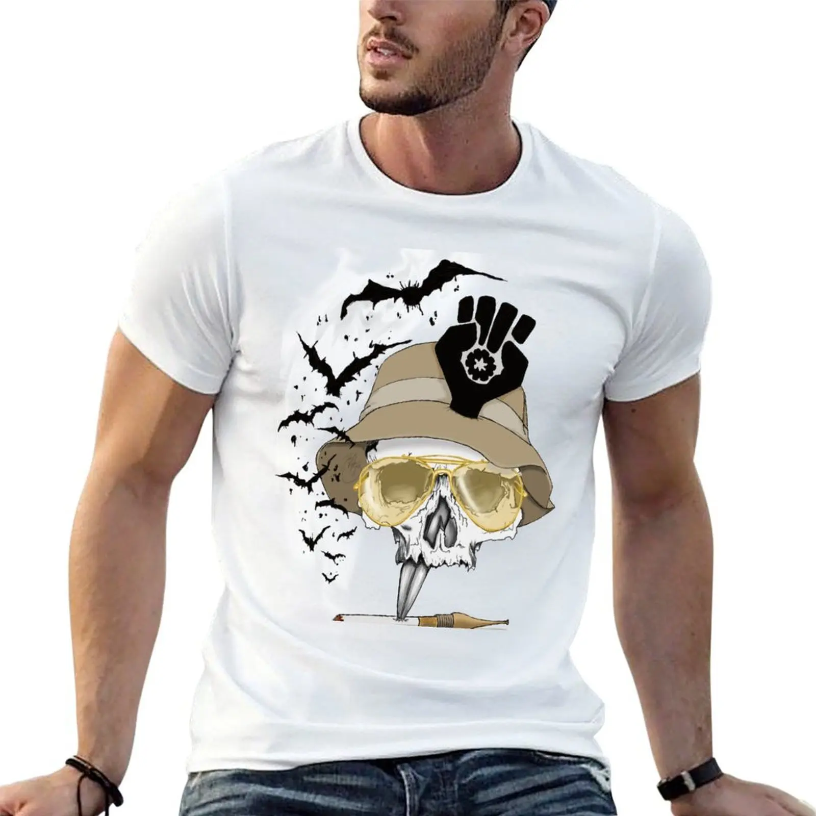 

Hunter S Thompson Fear and Loathing in Las Vegas T-Shirt t shirt custom print men t shirt cotton 100% T-Shirt