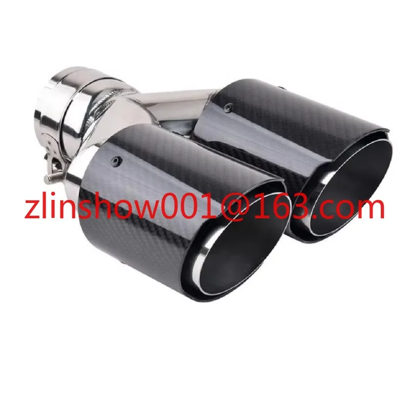 

Carbon fiber double exhaust tip muffler tube exhaust pipe muffler exhaust