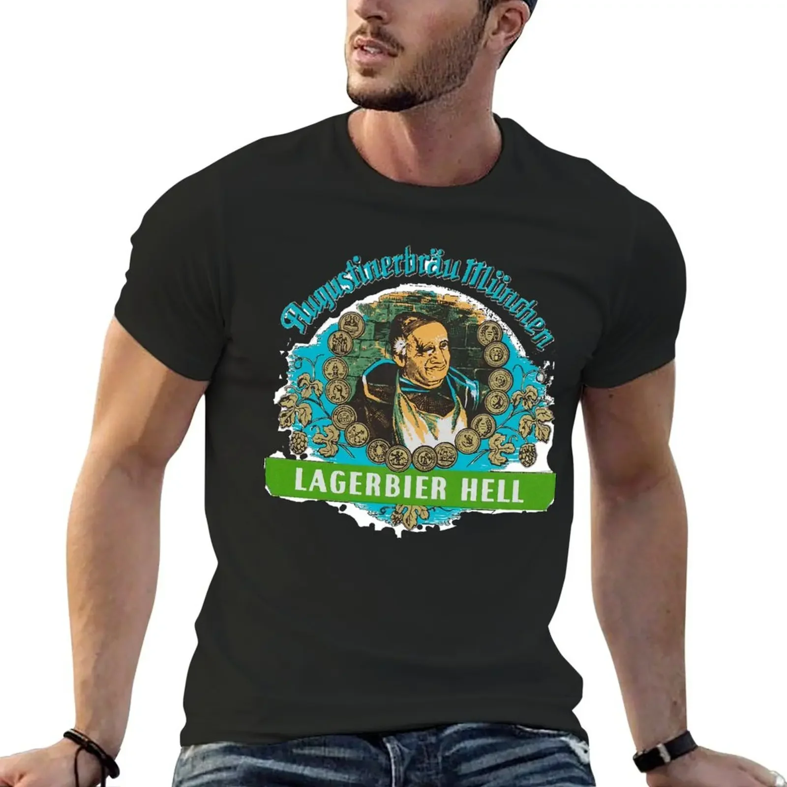 Augustiner Munich Beer...Lagerbier Hell Classic T-Shirt summer tops anime clothes plain black t shirts men