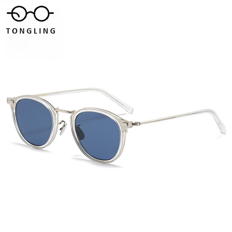 2025 Handmade in Limited Batches Ultra Light Pure Titanium Acetate Sunglasses with Retro Round Frame Perfect for Sun Protection