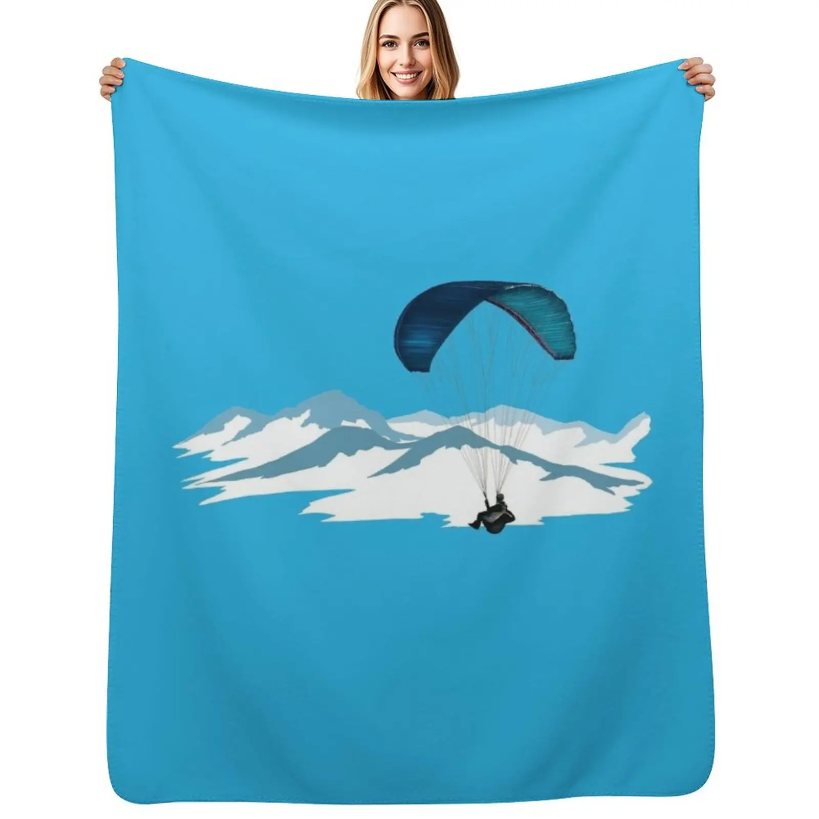 paraglider Throw Blanket Men's Soft Warm Throw Blanket for Couch