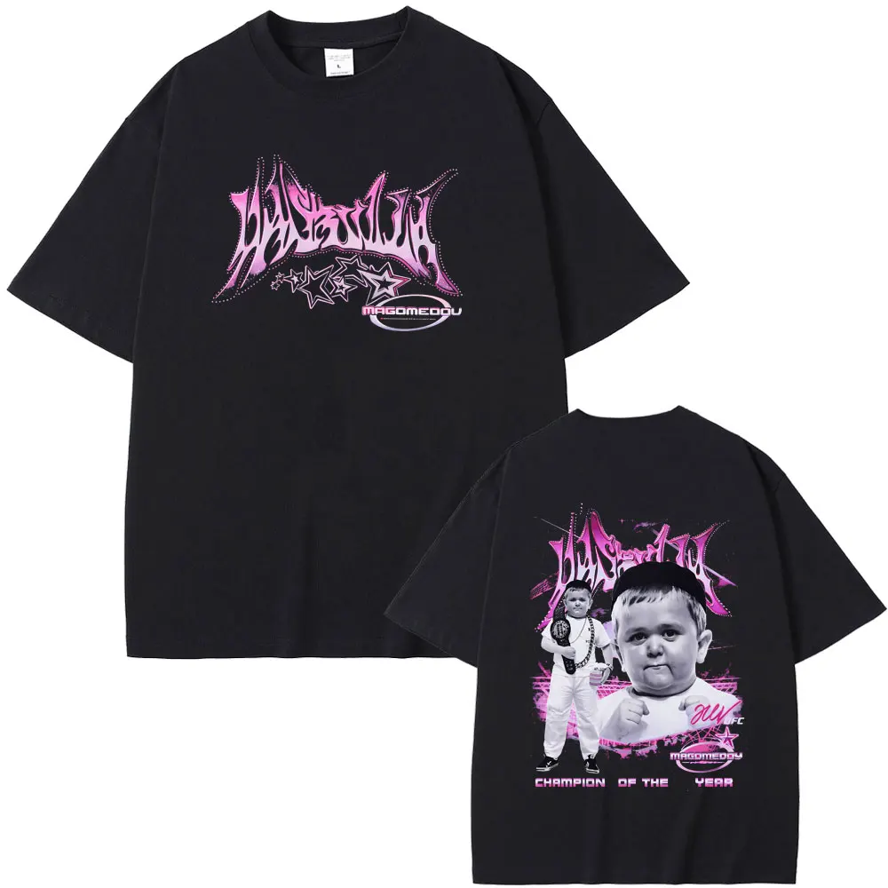 

King Hasbulla Magomedov Vintage Graphic T Shirt Men Women Casual Oversized Crewneck T-shirt Summer Male Funny Fans Gift T Shirts