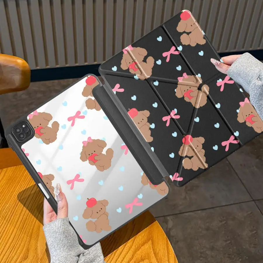 Cute Teddy Dog Print Tablet Case For iPad Air 4 5 M3 M2 M4 11inch Pro 2025 Pro 11 10 9 8 7 th 12.9inch Mini 6 7 Holder Cover