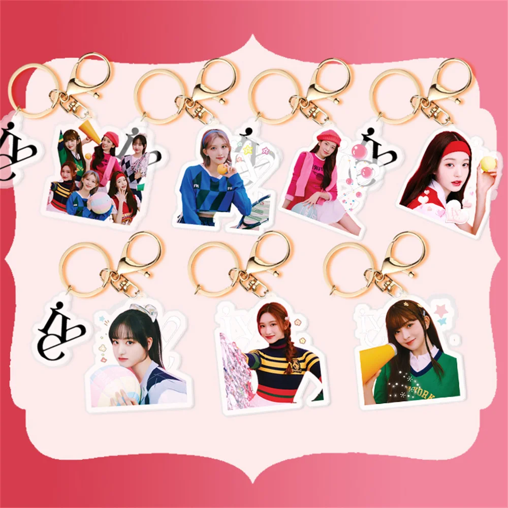 Kpop Wonyoun Keychain Cartoon Pendant Yujin Gaeul LIZ Rei Leeseo Keyring Accessories for Fans Gift