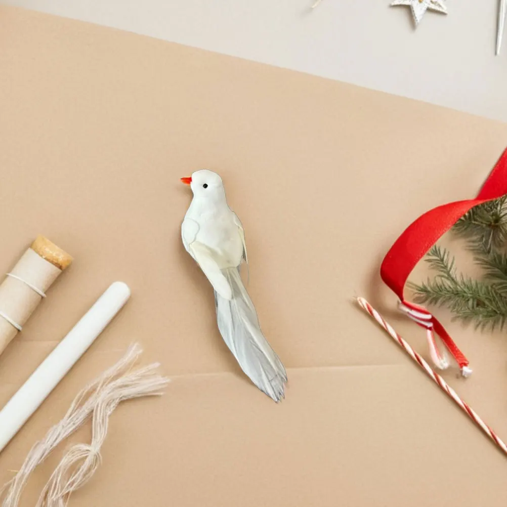 

6pcs Artificial White Feathered Doves Realistic Simulation Birds Lightweight Foam Statues Christmas Wedding Home Garden Decor